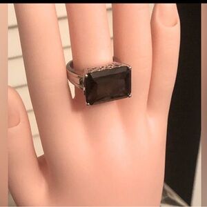 Sterling Silver Smokey Quartz Ring NWOT